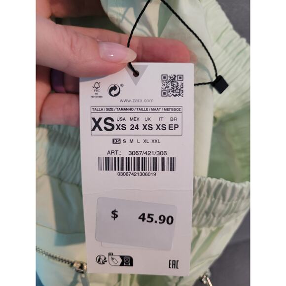 NWT Zara Women’s Cargo Mini Skirt Yellow XS Style 3067/421 Utility Pocket - Picture 11 of 11